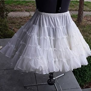 Layered white petticoat